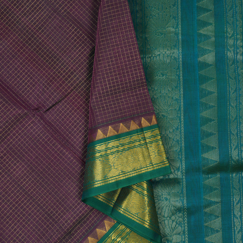Hayagrivas Violet Pure Silk Cotton Saree SSCBF35D3-11