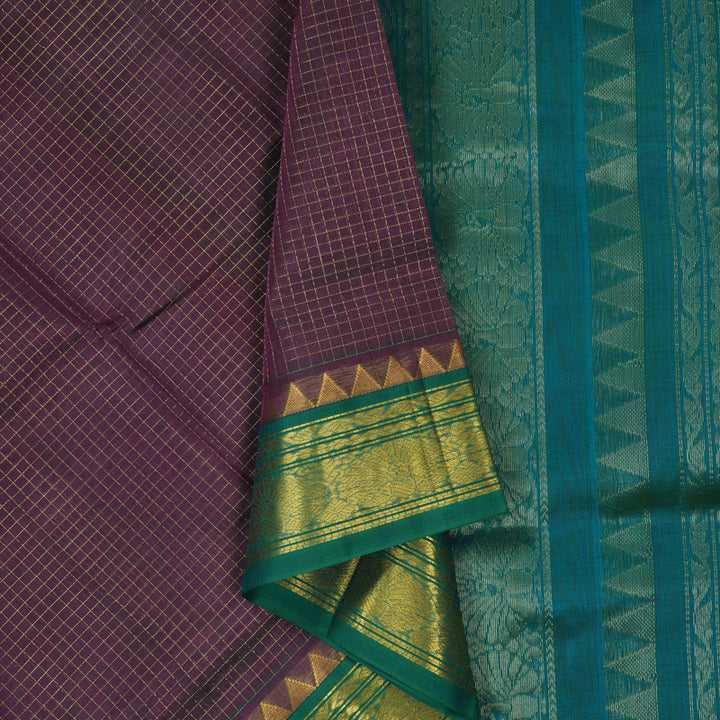Hayagrivas Violet Pure Silk Cotton Saree SSCBF35D3-11