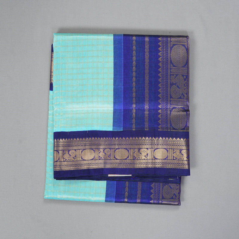 Hayagrivas Ice Blue Pure Silk Cotton Saree SSCBF35D3-12