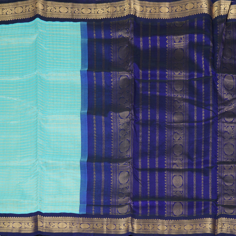 Hayagrivas Ice Blue Pure Silk Cotton Saree SSCBF35D3-12