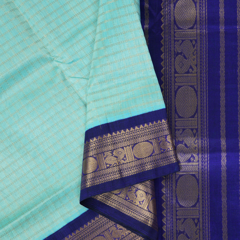 Hayagrivas Ice Blue Pure Silk Cotton Saree SSCBF35D3-12