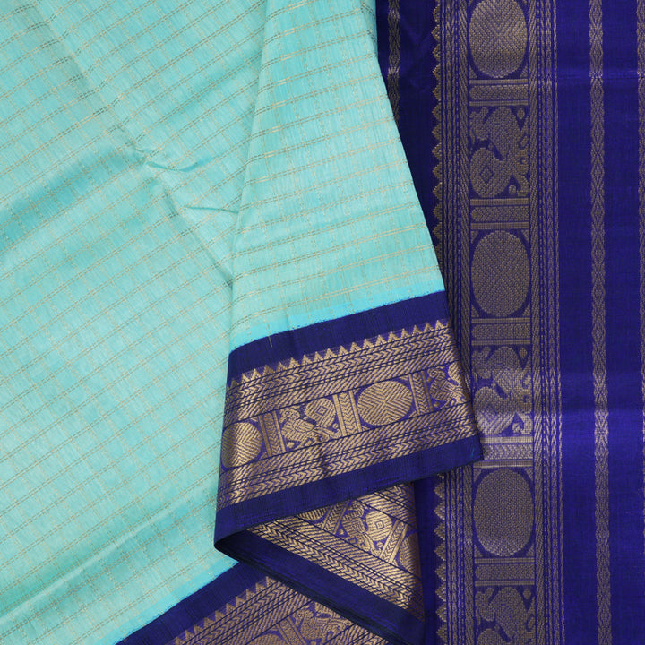 Hayagrivas Ice Blue Pure Silk Cotton Saree SSCBF35D3-12