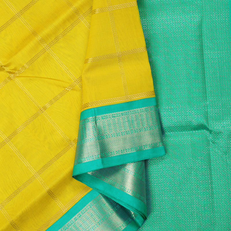 Hayagrivas Lemon Yellow Pure Silk Cotton Saree SSCBF35D3-13