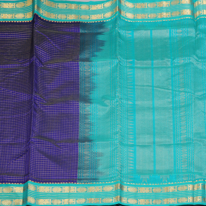 Hayagrivas Royal Blue Pure Silk Cotton Saree SSCBF35D3-2