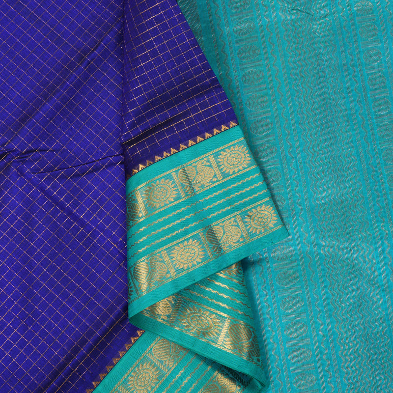 Hayagrivas Royal Blue Pure Silk Cotton Saree SSCBF35D3-2