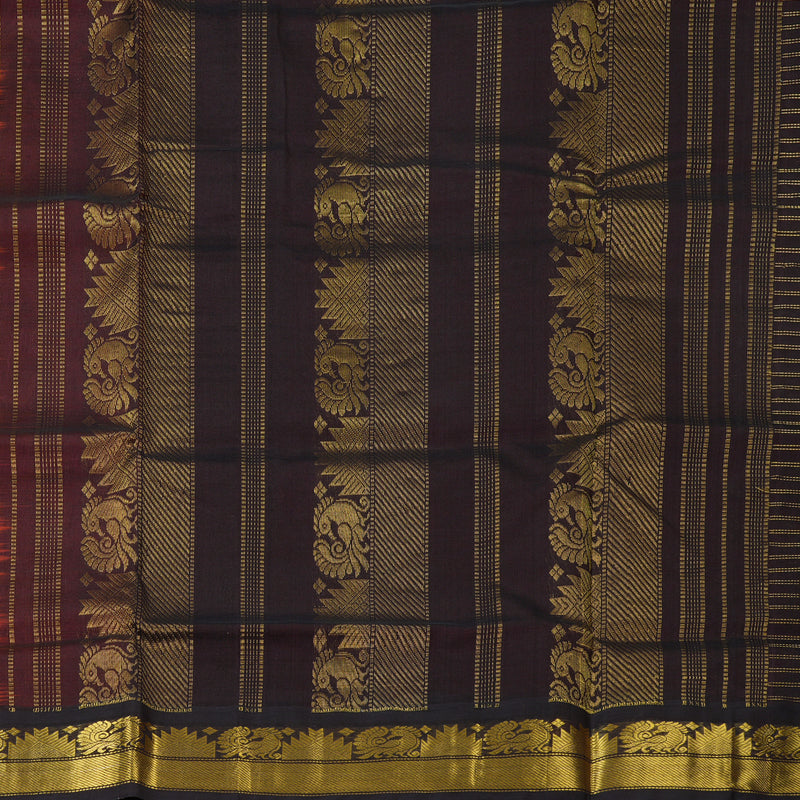 Hayagrivas Pinkish-Orange Pure Silk Cotton Saree SSCBF35D3-20
