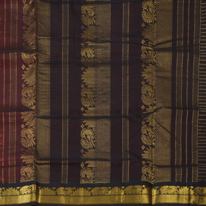 Hayagrivas Pinkish-Orange Pure Silk Cotton Saree SSCBF35D3-20