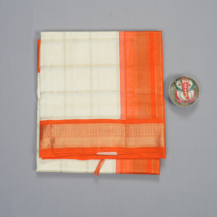 Hayagrivas Off-White Pure Silk Cotton Saree SSCBF35D3-5