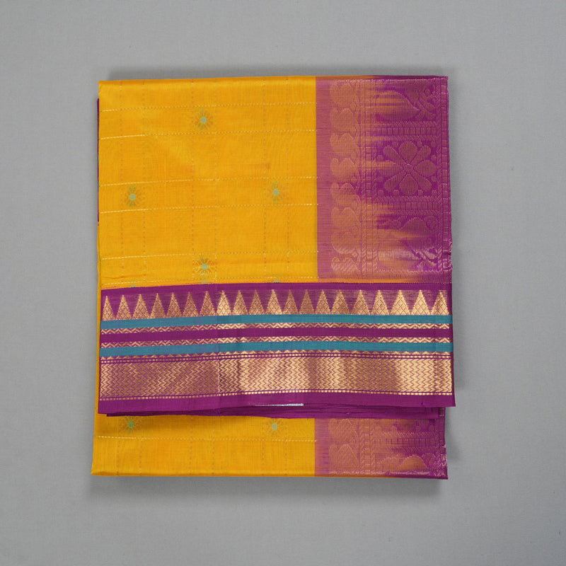 Hayagrivas Turmeric Yellow Pure Silk Cotton Saree SSCBF35D4-5