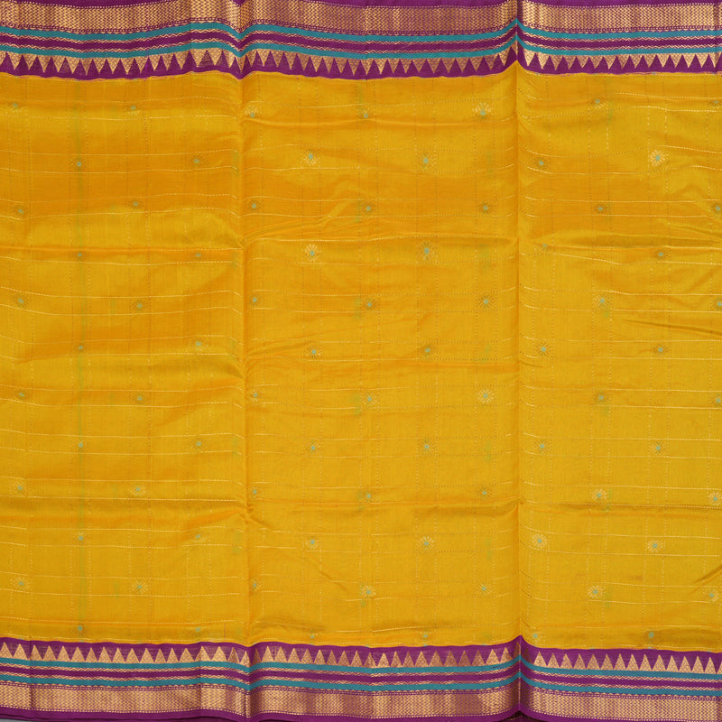 Hayagrivas Turmeric Yellow Pure Silk Cotton Saree SSCBF35D4-5
