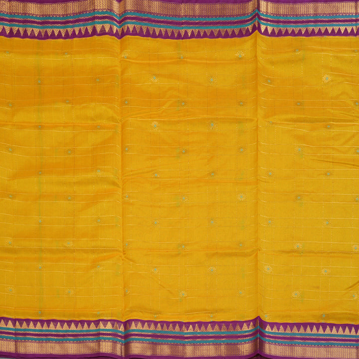 Hayagrivas Turmeric Yellow Pure Silk Cotton Saree SSCBF35D4-5