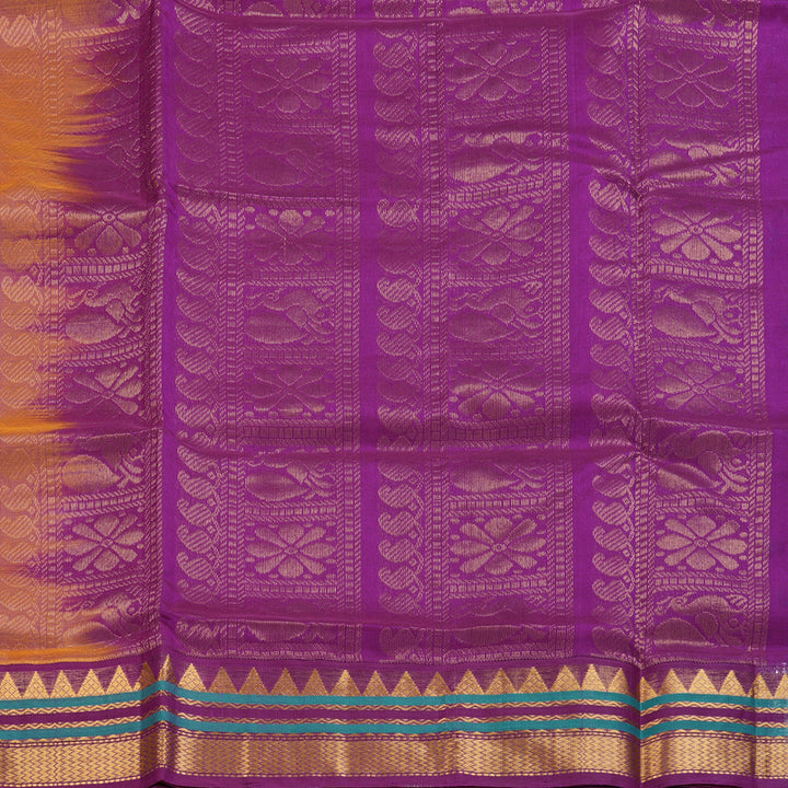 Hayagrivas Turmeric Yellow Pure Silk Cotton Saree SSCBF35D4-5