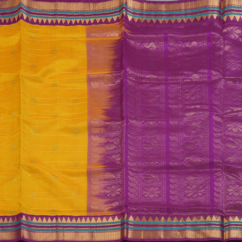 Hayagrivas Turmeric Yellow Pure Silk Cotton Saree SSCBF35D4-5