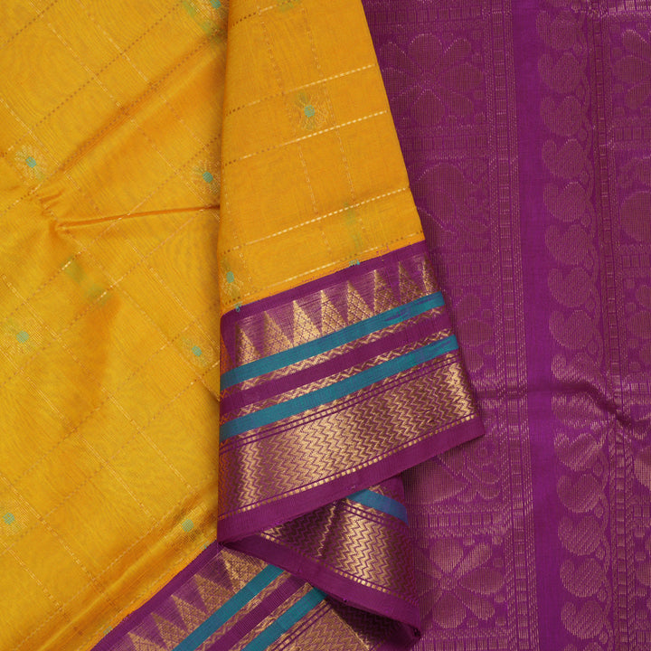 Hayagrivas Turmeric Yellow Pure Silk Cotton Saree SSCBF35D4-5