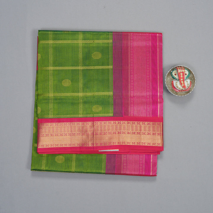 Hayagrivas Parrot Green Pure Silk Cotton Saree SSCBF35D4-7