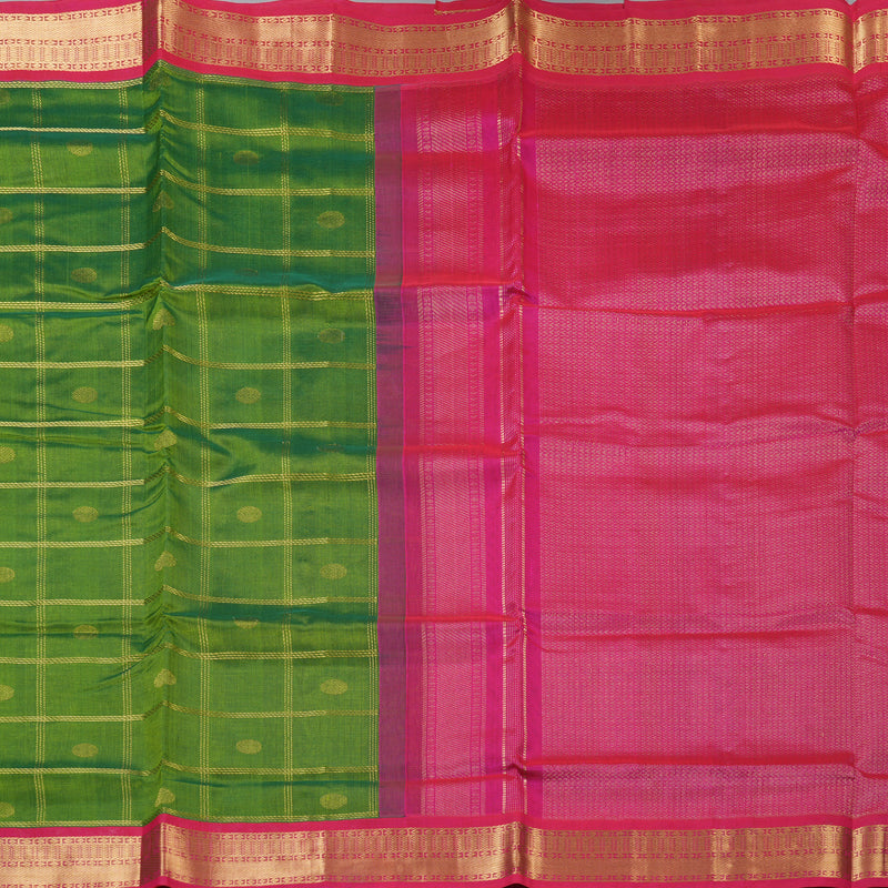 Hayagrivas Parrot Green Pure Silk Cotton Saree SSCBF35D4-7