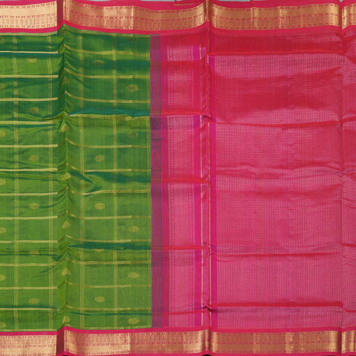 Hayagrivas Parrot Green Pure Silk Cotton Saree SSCBF35D4-7