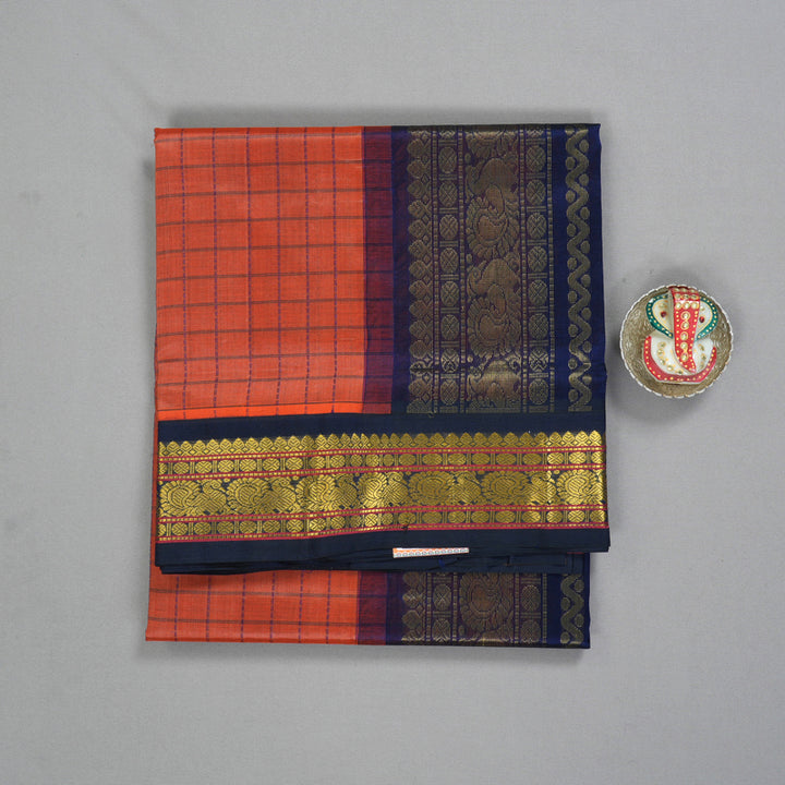 Hayagrivas Dust Orange Pure Silk Cotton Saree SSCBF35D5-16
