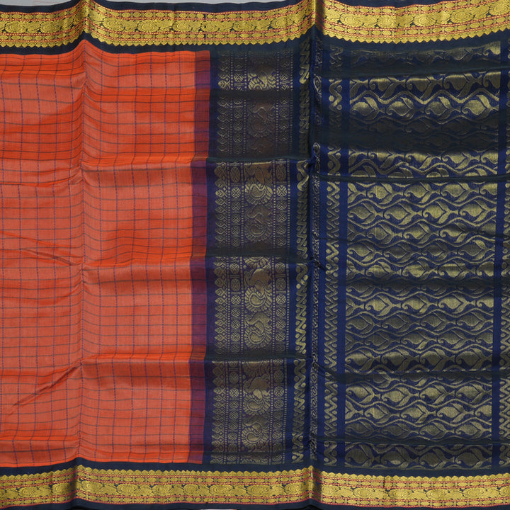 Hayagrivas Dust Orange Pure Silk Cotton Saree SSCBF35D5-16