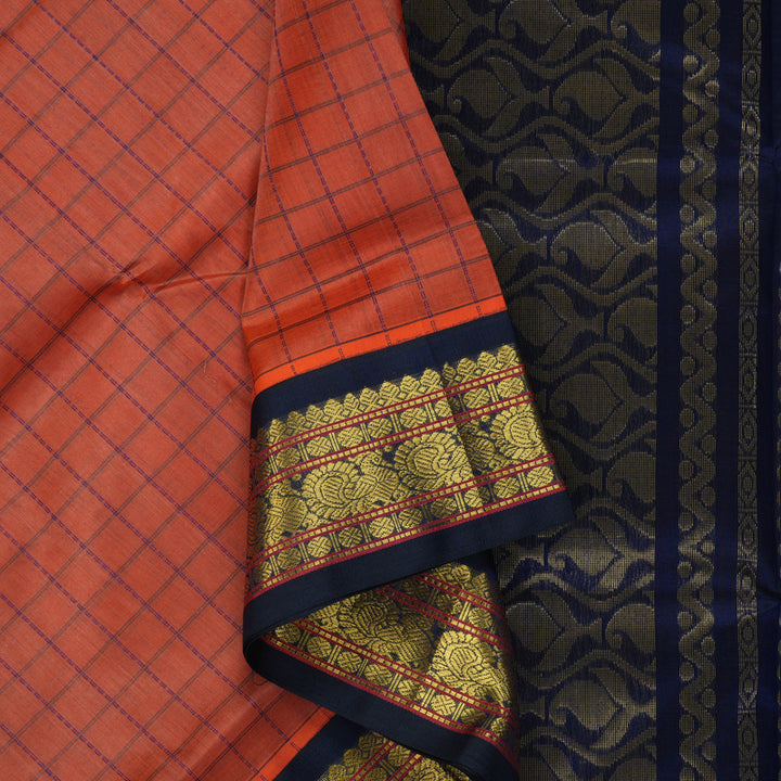 Hayagrivas Dust Orange Pure Silk Cotton Saree SSCBF35D5-16