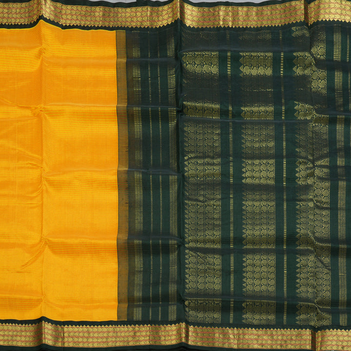 Hayagrivas Yellow & Orange Stripes Pure Silk Cotton Saree SSCBF35D5-19