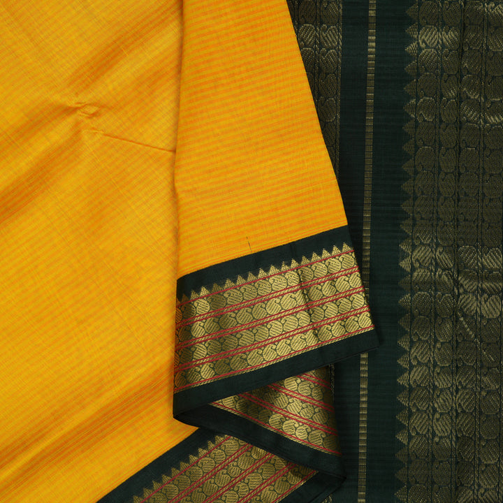 Hayagrivas Yellow & Orange Stripes Pure Silk Cotton Saree SSCBF35D5-19