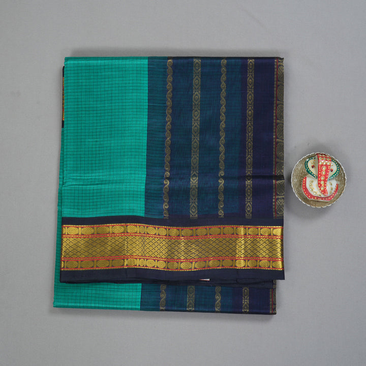 Hayagrivas Teal Green Pure Silk Cotton Saree SSCBF35D5-20