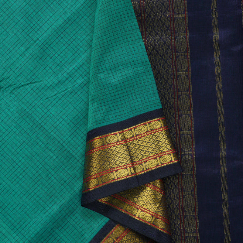 Hayagrivas Teal Green Pure Silk Cotton Saree SSCBF35D5-20