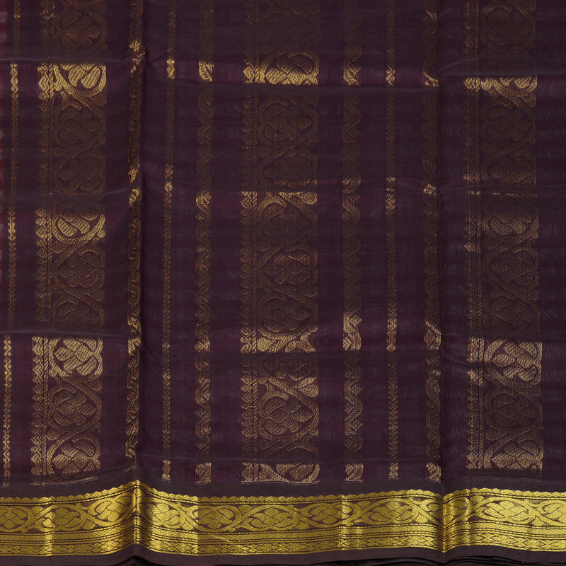 Hayagrivas Red & White Checks Pure Silk Cotton Saree SSCBF36D1-3