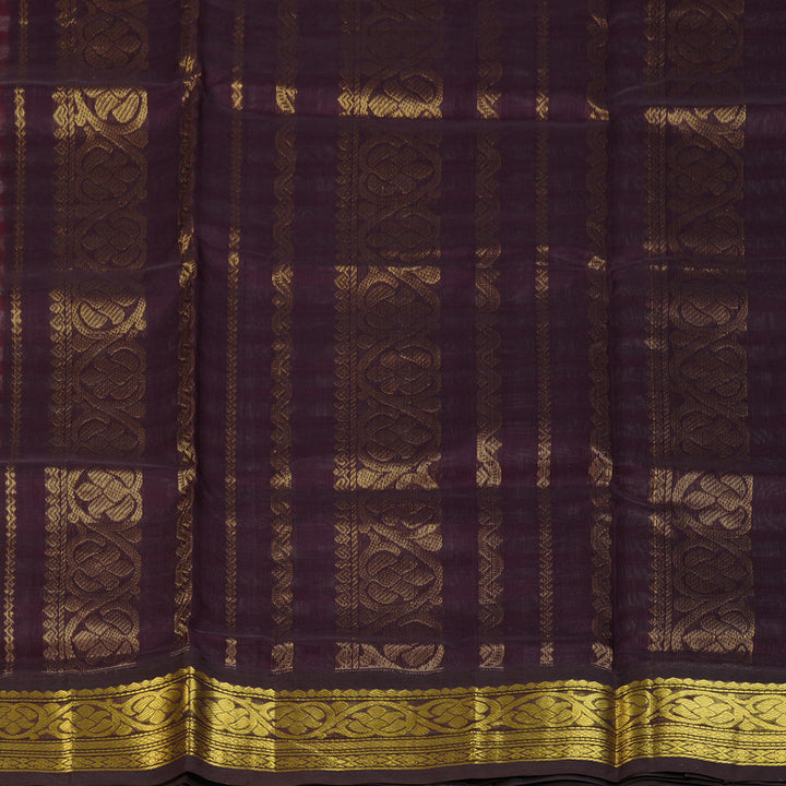 Hayagrivas Red & White Checks Pure Silk Cotton Saree SSCBF36D1-3