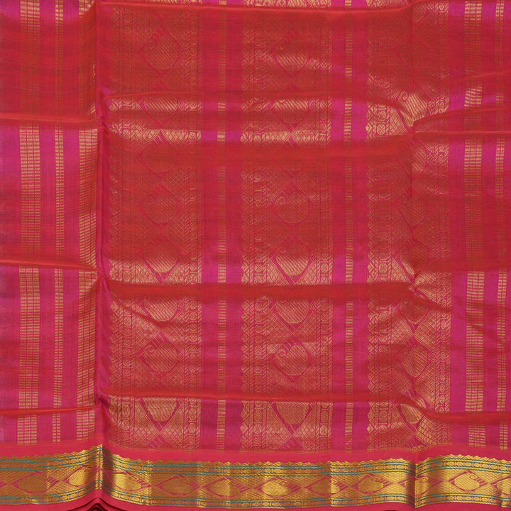 Hayagrivas Teal & White Checks Pure Silk Cotton Saree SSCBF36D1-4