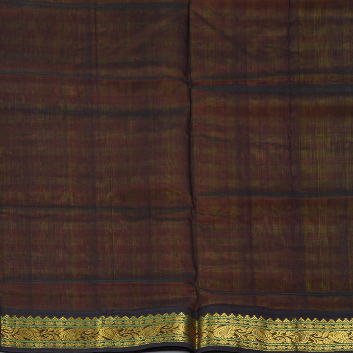 Hayagrivas Yellow & Orange Checks Pure Silk Cotton Saree SSCBF36D1-5