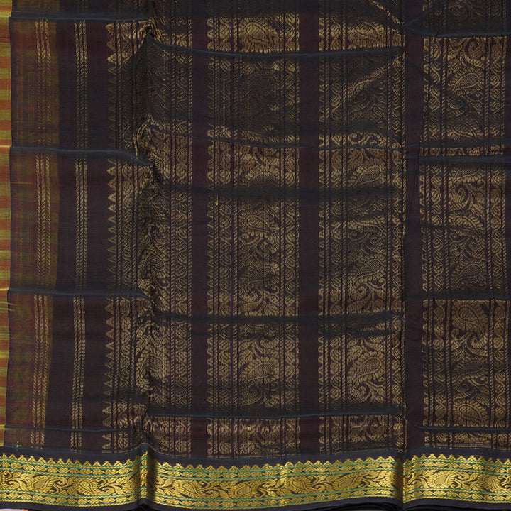 Hayagrivas Yellow & Orange Checks Pure Silk Cotton Saree SSCBF36D1-5