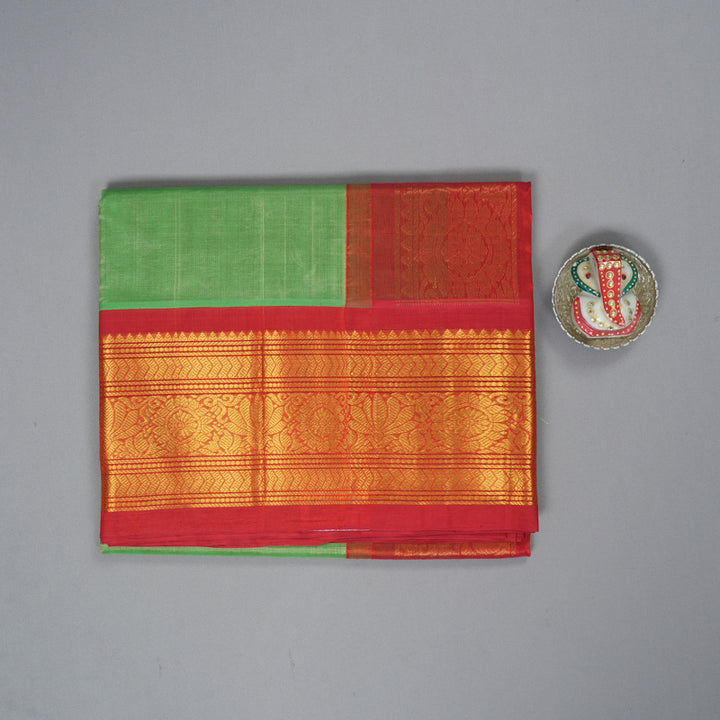 Hayagrivas Light Green Pure Silk Cotton Saree SSCBF36D10-1