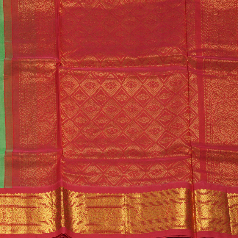 Hayagrivas Light Green Pure Silk Cotton Saree SSCBF36D10-1