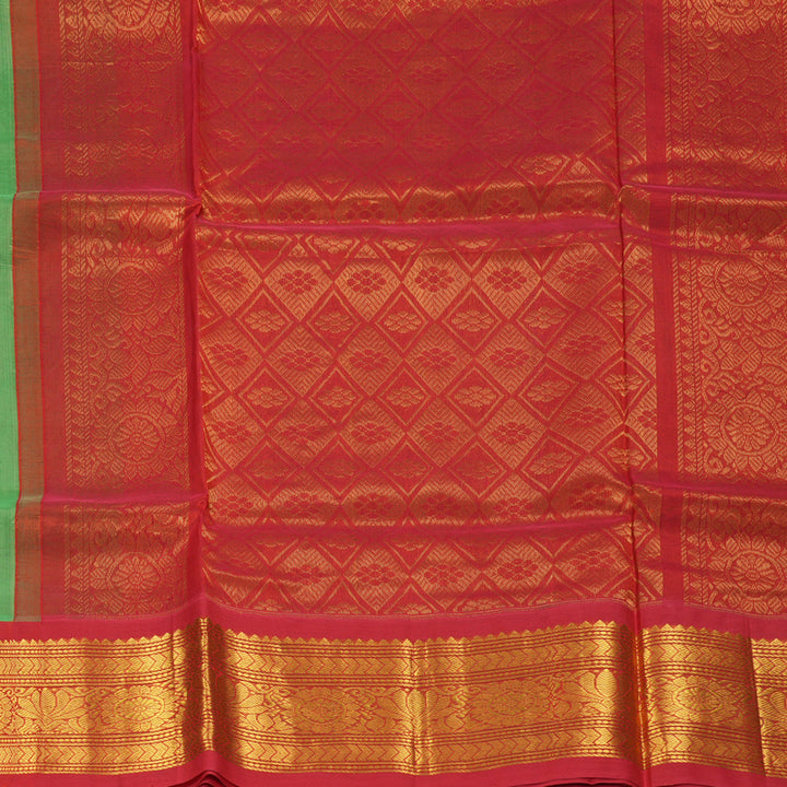 Hayagrivas Light Green Pure Silk Cotton Saree SSCBF36D10-1