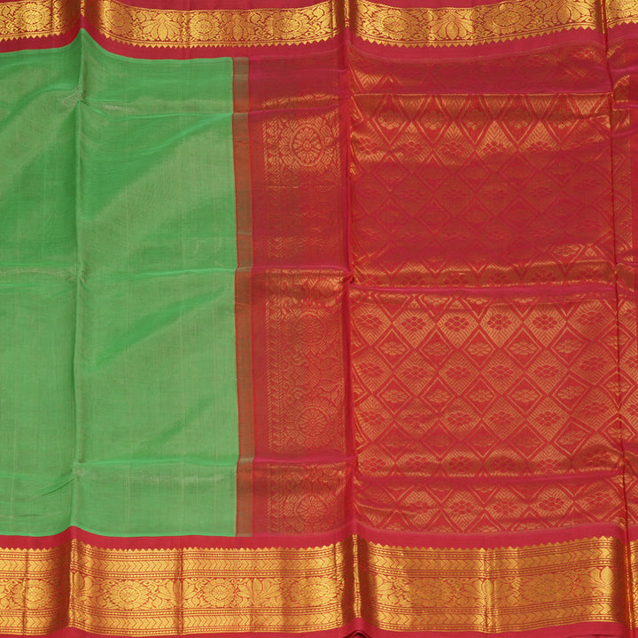 Hayagrivas Light Green Pure Silk Cotton Saree SSCBF36D10-1