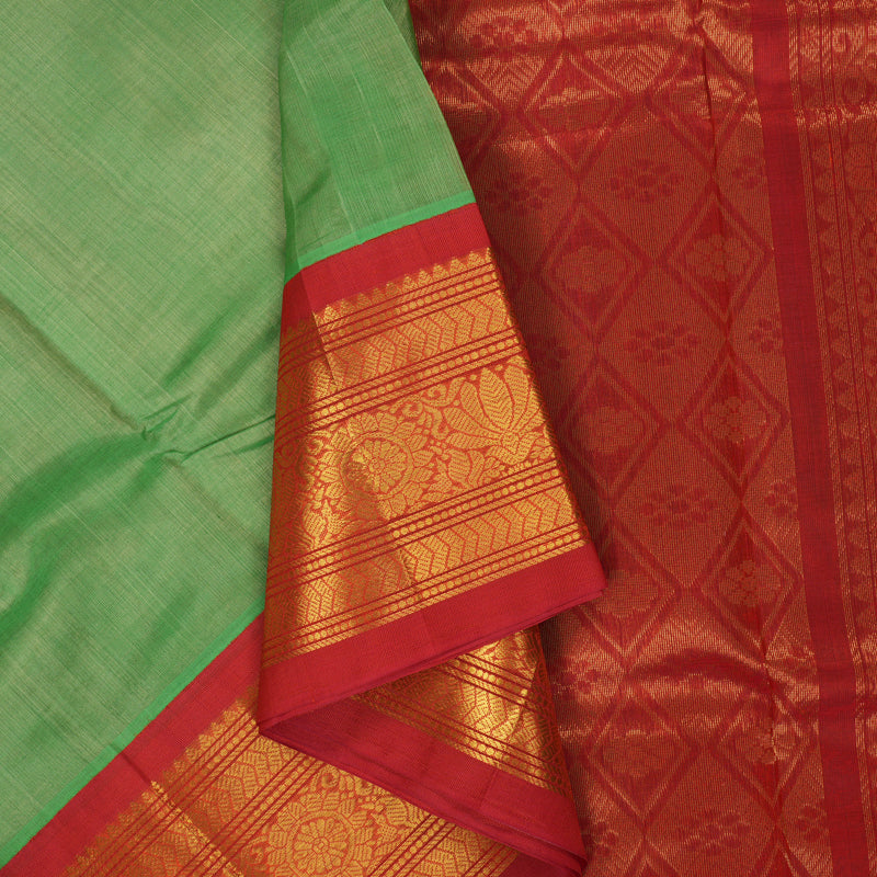 Hayagrivas Light Green Pure Silk Cotton Saree SSCBF36D10-1