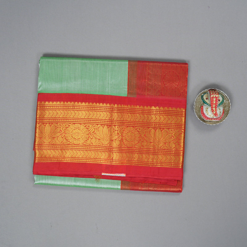 Hayagrivas Pista Green Pure Silk Cotton Saree SSCBF36D10-2