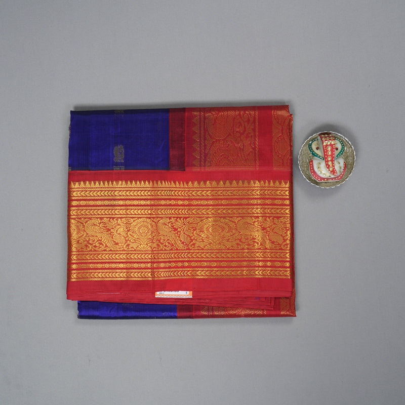 Hayagrivas Blue Pure Silk Cotton Saree SSCBF36D11-2