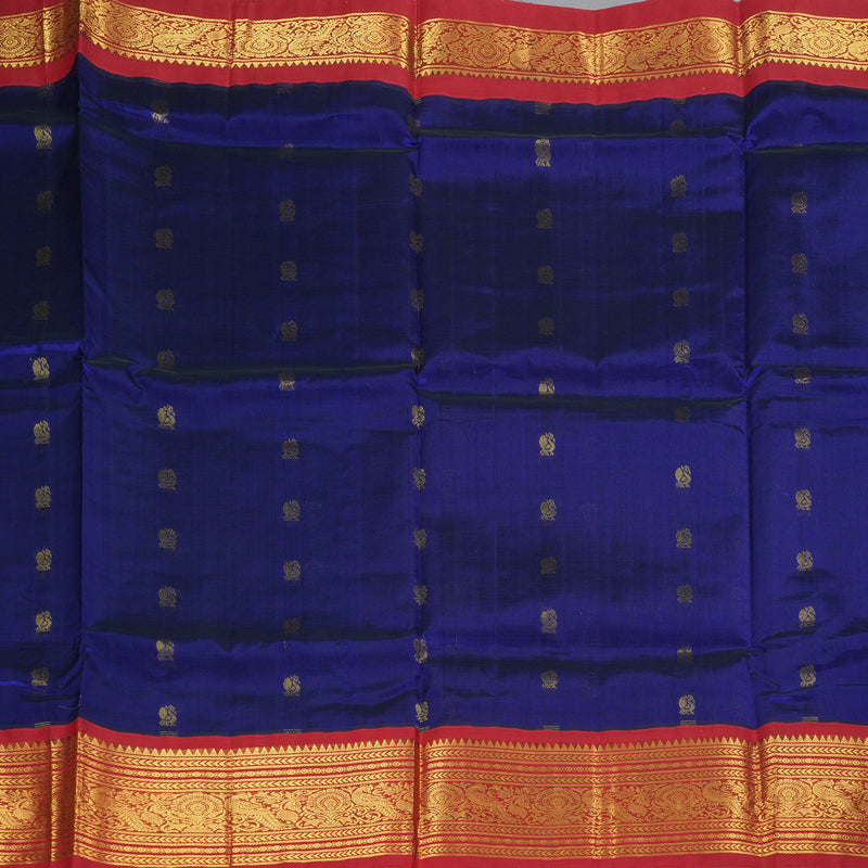 Hayagrivas Blue Pure Silk Cotton Saree SSCBF36D11-2