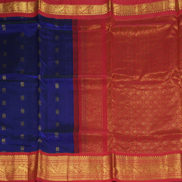 Hayagrivas Blue Pure Silk Cotton Saree SSCBF36D11-2