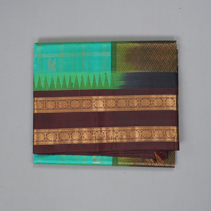 Hayagrivas Aqua Green Pure Silk Cotton Saree SSCBF36D12-3