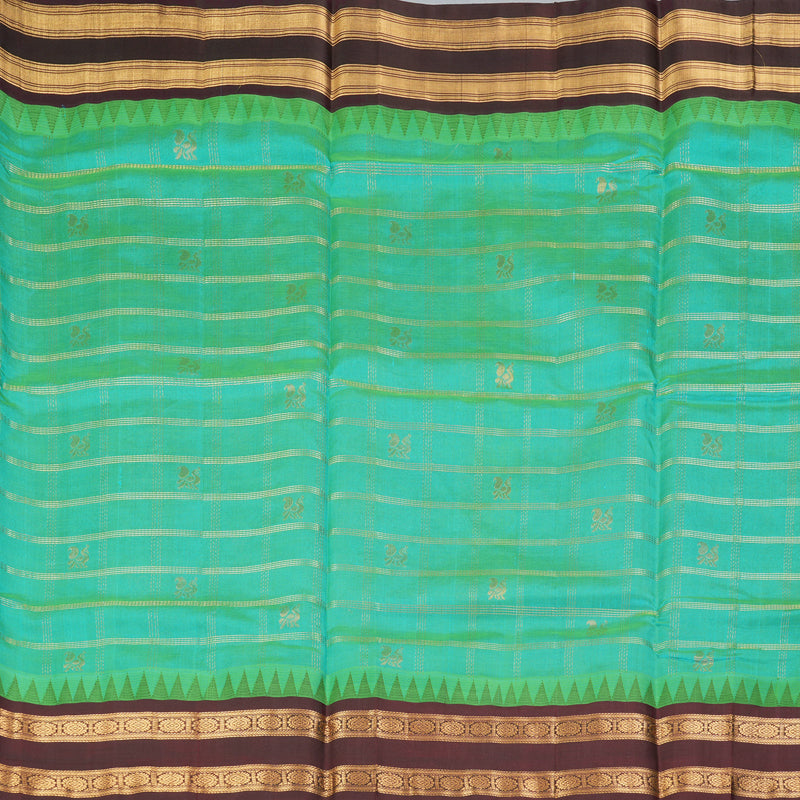 Hayagrivas Aqua Green Pure Silk Cotton Saree SSCBF36D12-3
