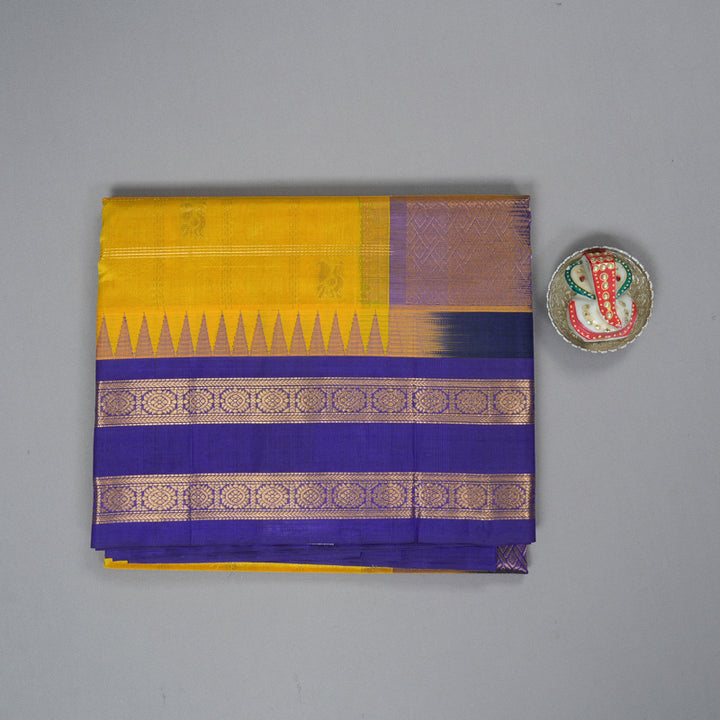 Hayagrivas Yellow Pure Silk Cotton Saree SSCBF36D12-5