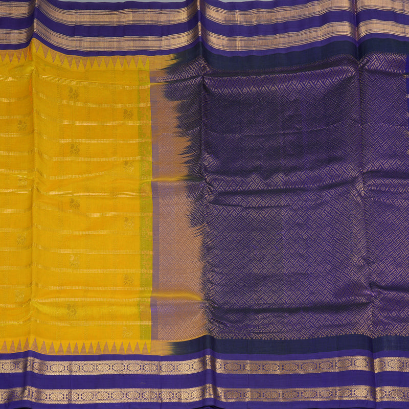 Hayagrivas Yellow Pure Silk Cotton Saree SSCBF36D12-5