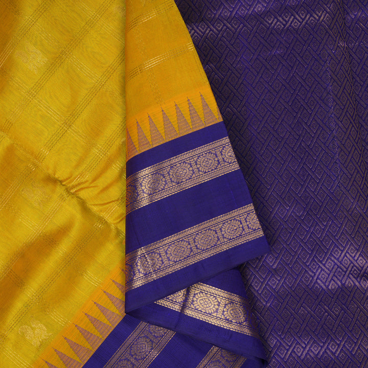 Hayagrivas Yellow Pure Silk Cotton Saree SSCBF36D12-5