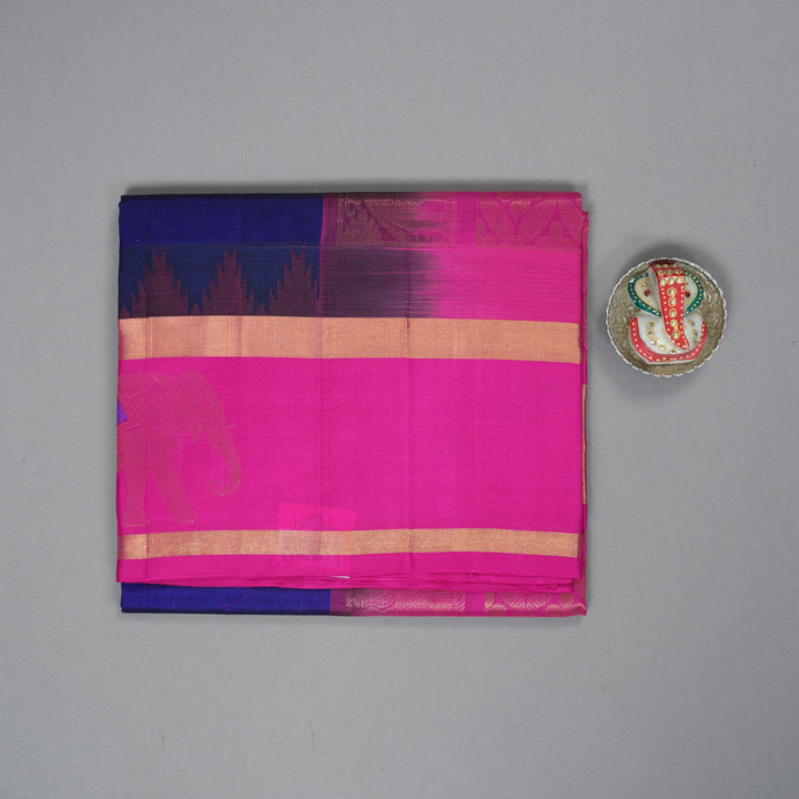 Hayagrivas Purplish-Blue Pure Silk Cotton Saree SSCBF36D13-1