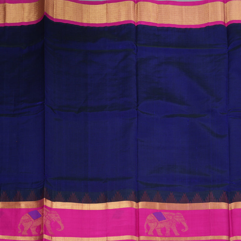 Hayagrivas Purplish-Blue Pure Silk Cotton Saree SSCBF36D13-1