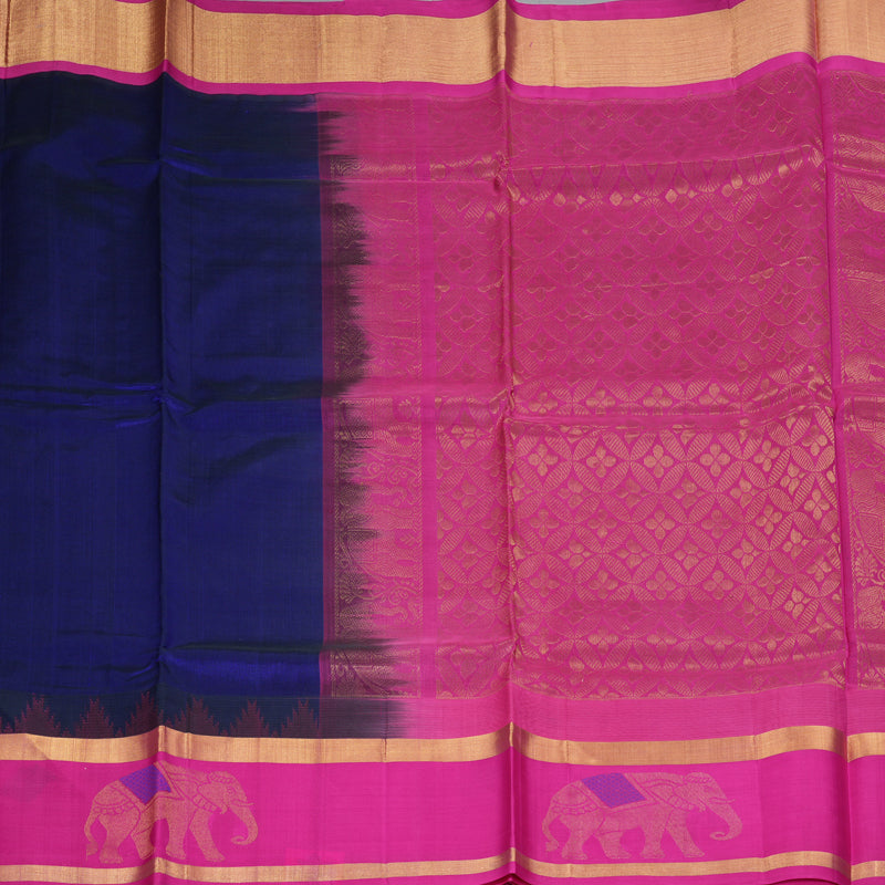 Hayagrivas Purplish-Blue Pure Silk Cotton Saree SSCBF36D13-1